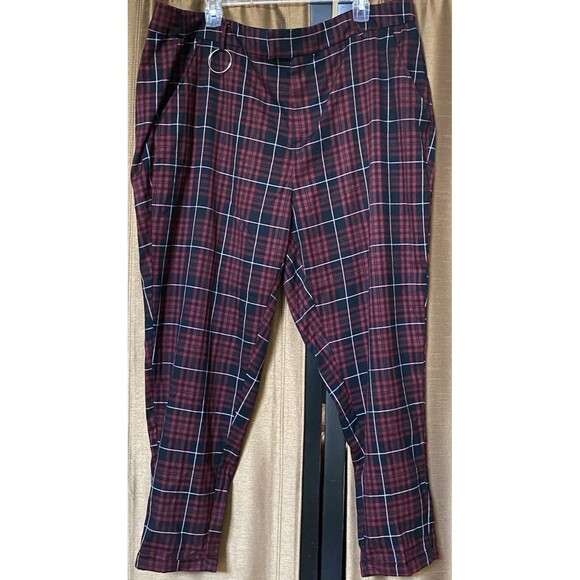 Plaid Red Black Y2K Punk Goth Hot Topic Pants 2X Plus Size 18/20 NWT Trousers - Picture 1 of 16